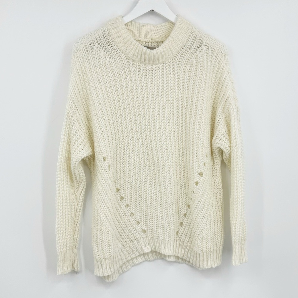 American Eagle Outfitters Boho Cream Kint Sweater Size Small